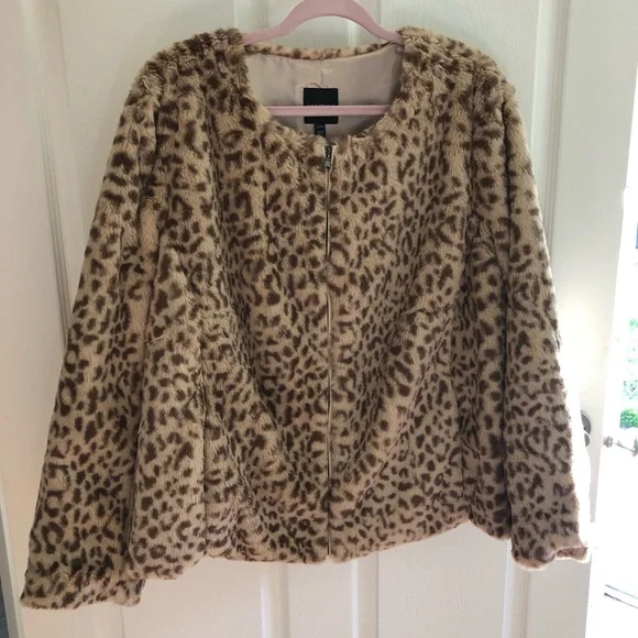 Lane Bryant Jackets Coats Gorgeous Animal Print Faux Fur